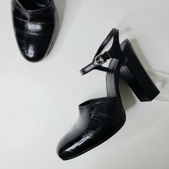 Jil Sander Runway Black Heeled Mule Ankle Strap Shoes - Picture 11 of 14